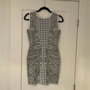 BCBGMaxAzria Black and White Mini Dress